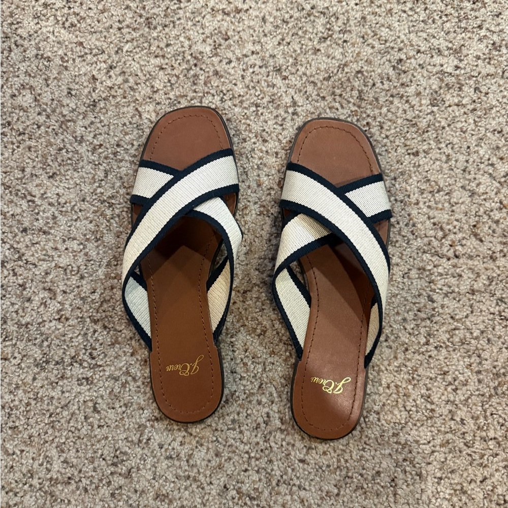 J Crew Women's Canvas Criss Cross Strap Sandals